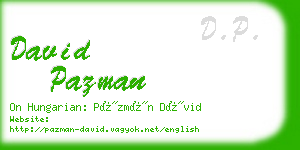 david pazman business card